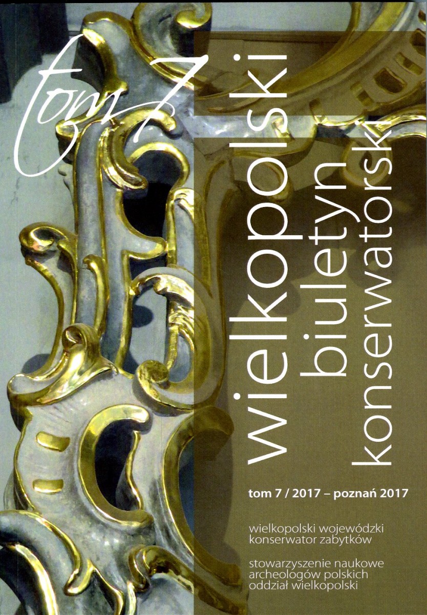 Strona tytułowa Wielkopolskiego Biuletynu Konserwatorskiego - tom siódmy z 2017 r.
